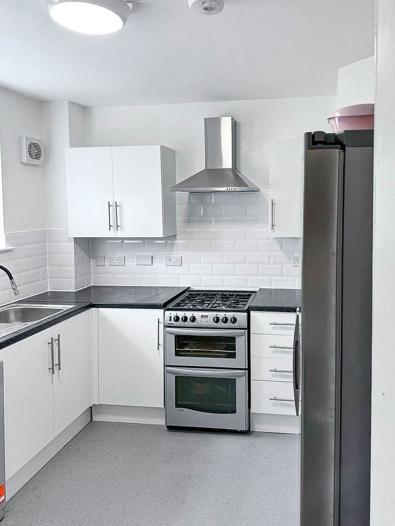 The cooker and main run of a third property, after the works